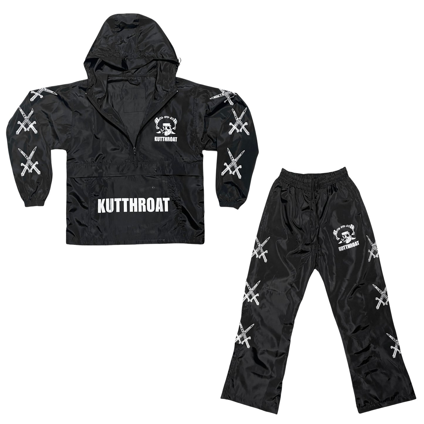 Black Windbreaker Set