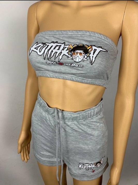 Grey tube top set