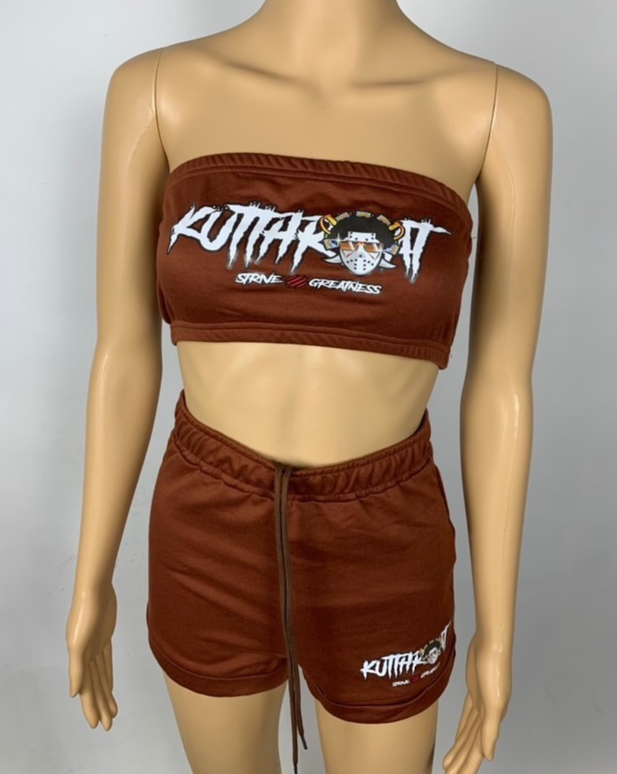 Brown tube top set