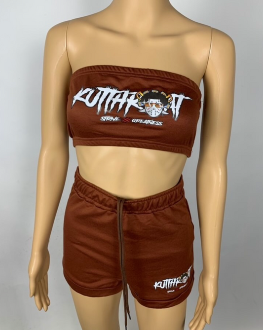 Brown tube top set