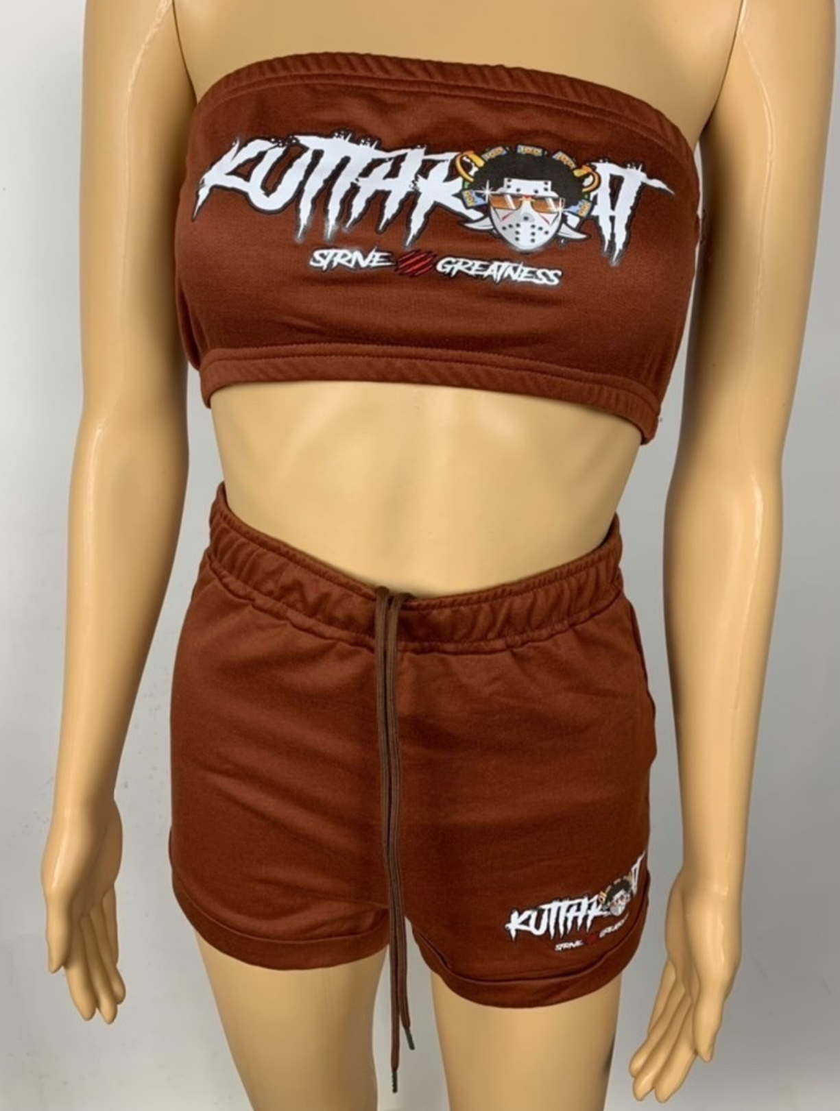 Brown tube top set