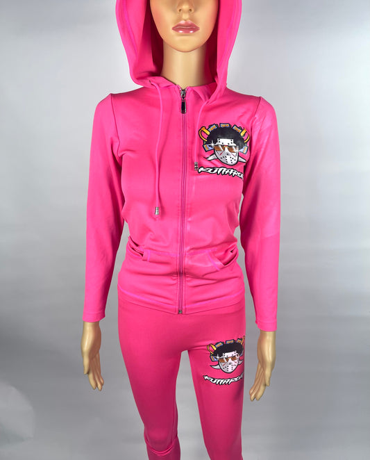 Pink jogging suit