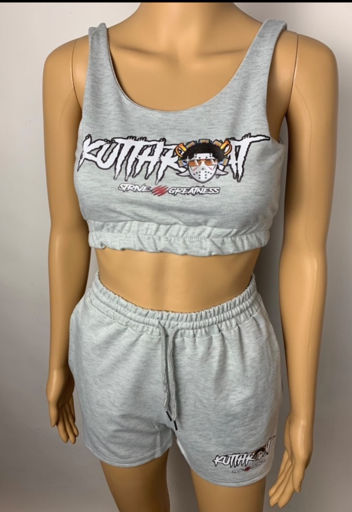 Grey crop top set