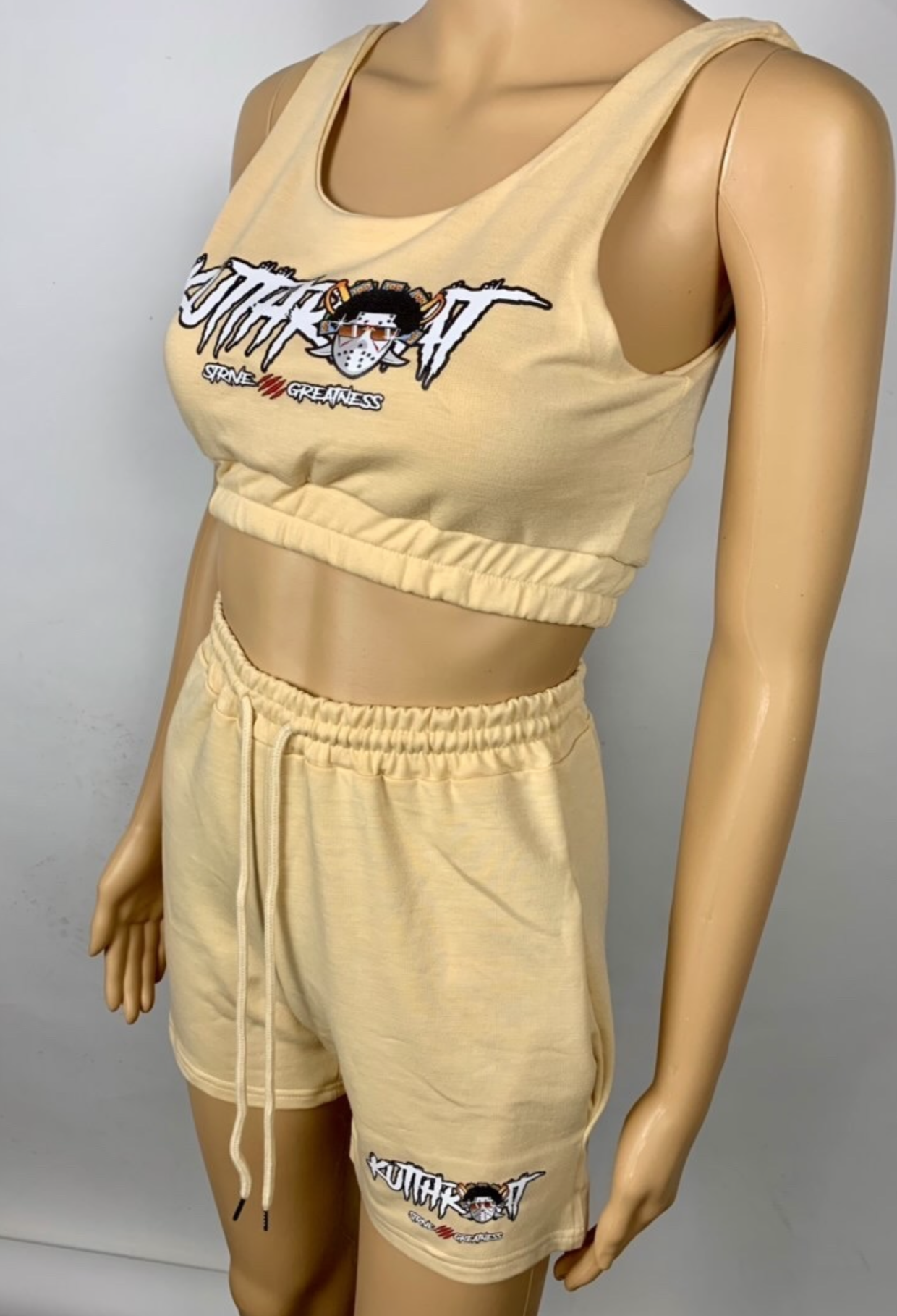 Cream crop top set