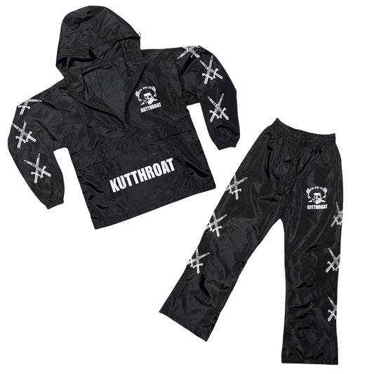 Black Windbreaker Set